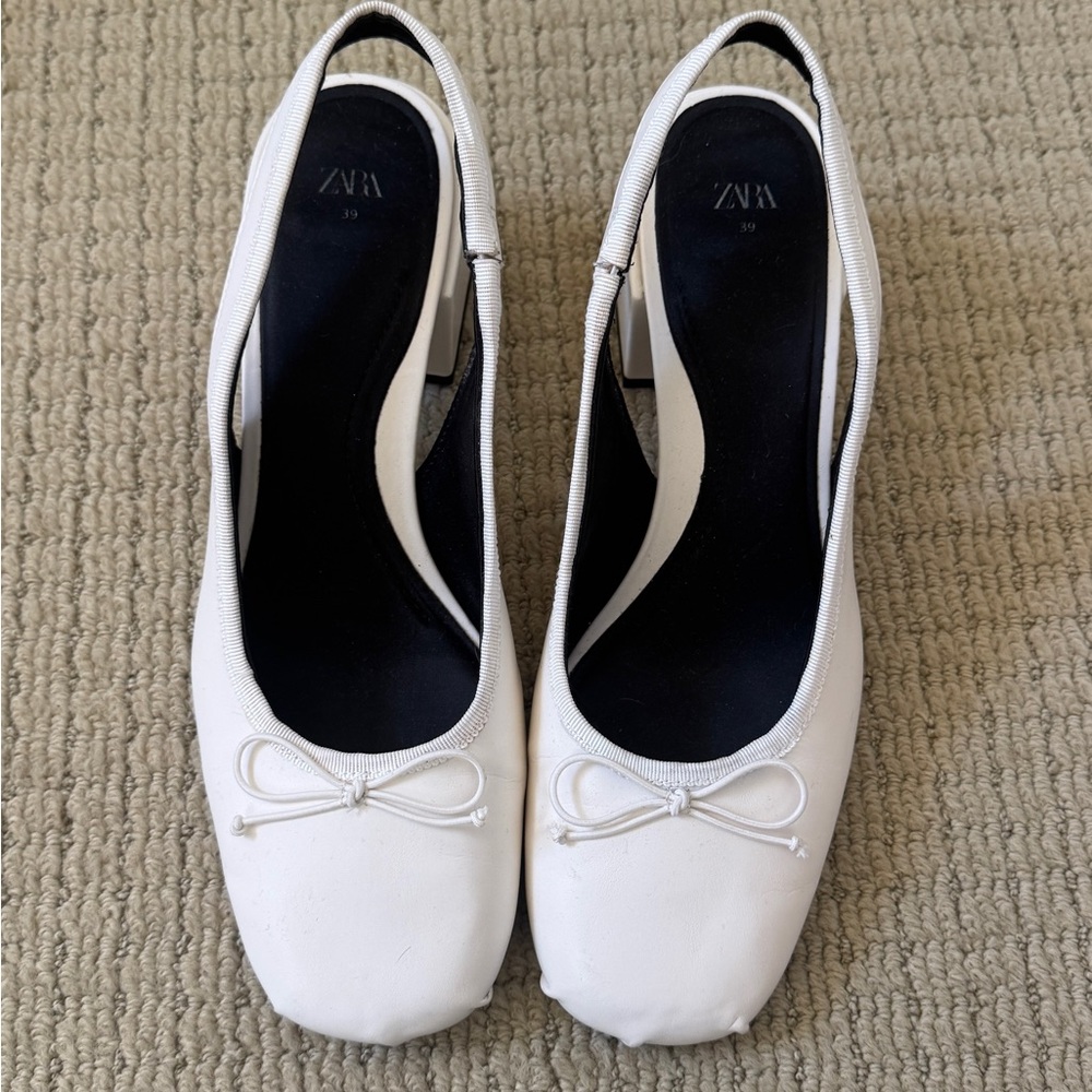 Zara Cream Women's Slingback Flats